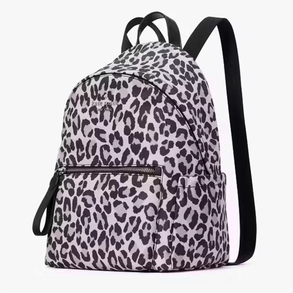 Kate Spade Chelsea Spotted Leopard Print Medium Backpack Violet Mist NWT